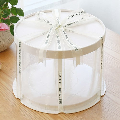 Transparent Cake Box with Ribbon